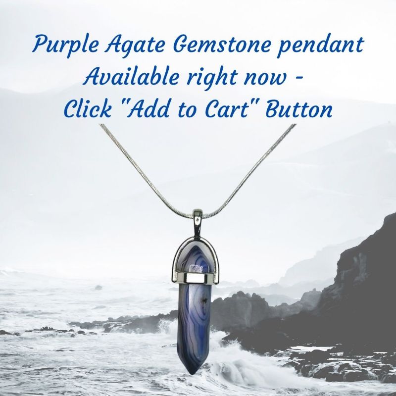 Purple Agate Gemstone Pendant